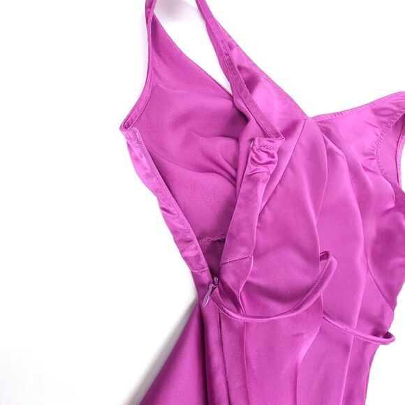 PRINCESS POLLY Nellie 90s Mini Slip Dress Purple Satin Y2k Glam Clean Girl 0 - Picture 7 of 10